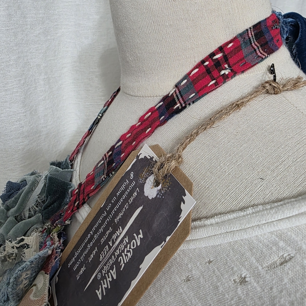 JABOT MOSSIE ANNA ARTISAN DESIGN OOAK NWT Vintage Textiles - Picture 9 of 14